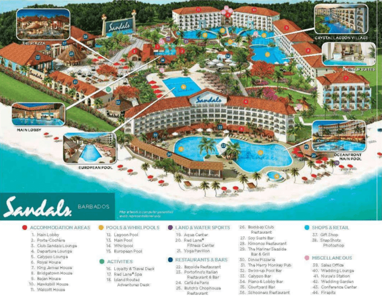 Sandals Barbados Resort Map Resort Tips Tricks Hints Reliant