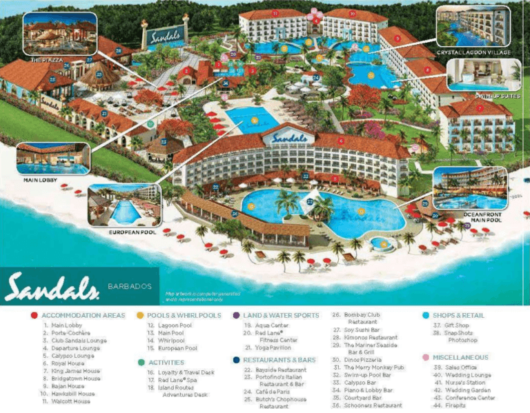 Sandals Barbados Resort Map Resort Tips Tricks Hints Reliant   Sandals Barbados Resort Map 768x599 