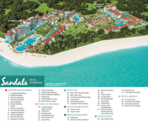 Sandals Royal Barbados Resort Map 300x247 